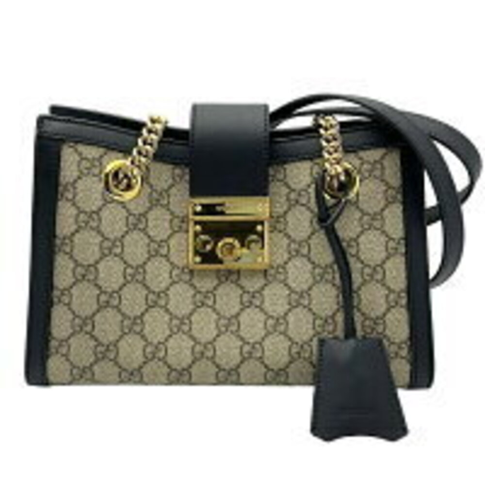 GUCCI Padlock Shoulder Bag GG Supreme Chain